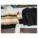 DEREK HEART CABLE KNIT HOODED SWEATER,