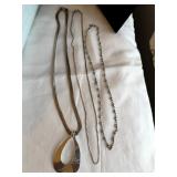 THREE STERLING NECKLACES, ONE 16" ONE 18" ONE 20"