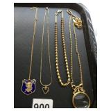 GOLD-TONE COSTUME JEWELRY NECKLACES, ENAMEL