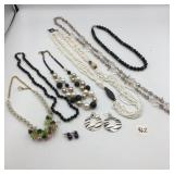 ASSORTED BEADED NECKLACES, FAUX PEARL, GLASS