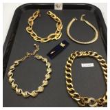 CINER GOLD-TONE NECKLACE, CHUNKY CHAIN W/