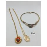 GOLD-TONE METAL NECKLACE ASSORTMENT, INCLUDES