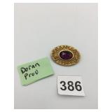 DORAN PROV METAL BROOCH, OVAL FORM, FILIGREE
