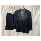 LIDO MADE IN ITALY TUXEDO SUIT, BLACK WOOL, SATIN