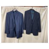 NAUTICA AND KUPPENHEIMER WOOL SUIT JACKETS, NAVY