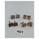 ASSORTED CUFFLINKS, GOLD-TONE METAL, VARIOUS