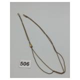 METAL CHAIN NECKLACE, GOLD-TONE, SLIDING CYLINDER