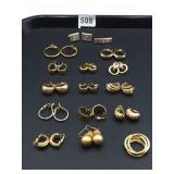 ASSORTED GOLD-TONE EARRINGS, CLIP-ON AND PIERCED