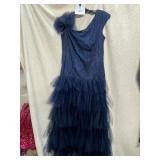 TADASHI SHOJI NAVY BLUE EVENING GOWN,