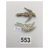 PELL RHINESTONE WING BROOCH, BIRD BROOCH,