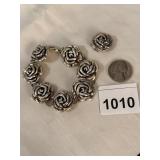 STERLING FLOWER SHAPED BRACELET INCLUDING EXTRA