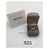 14K YELLOW GOLD BAND, MILGRAIN DETAIL, STAMPED