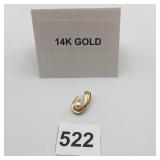 14K YELLOW GOLD PENDANT, PEARL CENTER, ACCENT