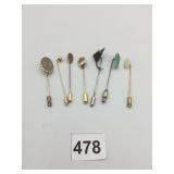 ASSORTED METAL STICK PINS, VARIOUS DECORATIVE