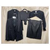 J.JILL BLACK JACKET, FITTOO BLACK CROP TOP,