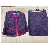DONCASTER COLLECTION, PURPLE TWEED SUIT, JACKET