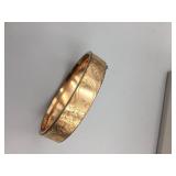 METAL BANGLE BRACELET, HINGED, FLORAL ENGRAVED