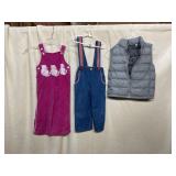 TULIP TOTS CORDUROY OVERALLS, PINK W/ CAT