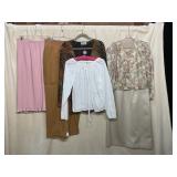 CAROLYN STRAUSS METALLIC CARDIGAN, PINK PLEATED