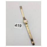 BULOVA ACCUTRON QUARTZ WRISTWATCH, GOLD-TONE