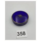 VTG COMPACT, ROUND, BLUE ENAMEL LID, MARCASITE