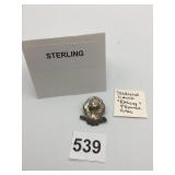 STERLING SILVER BROOCH, ART NOUVEAU STYLE,