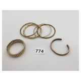 MONET STRETCH BRACELET, GOLD AND SILVER-TONE