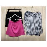 JAMES PERSE TIE-DYE TOP, ADIDAS CLIMACOOL SKORTS,
