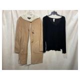 TALBOTS WOOL-BLEND HOODED TOGGLE COAT, TAN, FAUX