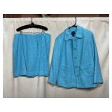 DONCASTER COLLECTION TURQUOISE COTTON BLAZER AND