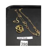 GOLD-TONE JEWELRY ASSORTMENT, MULTI-COLOR CRYSTAL