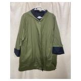 EILEEN FISHER ORGANIC COTTON NYLON HOODED JACKET,