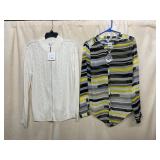 CROFT & BARROW CABLE KNIT ZIP CARDIGAN, WHITE,
