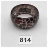 RESIN BANGLE BRACELET, LEOPARD PRINT, GLITTER
