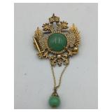 DE NICOLA BROOCH, DOUBLE-HEADED EAGLE MOTIF,