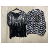 ANTHONY MARK HANKINS PURE SILK SEQUINED TOP,
