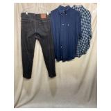 LEVI STRAUSS 501 BLACK DENIM JEANS, RALPH LAUREN