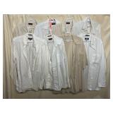 ASSORTED MENS DRESS SHIRTS, WHITE AND BEIGE,