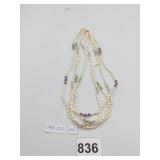 MULTI-STRAND NECKLACE, FRESHWATER PEARLS,