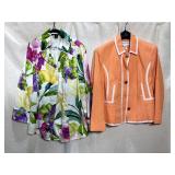 LINDA ALLARD ELLEN TRACY FLORAL PRINT JACKET,