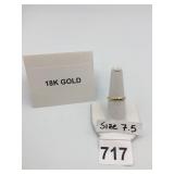 18K GOLD WEDDING BAND, PLAIN POLISHED FINISH,