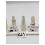 METAL-TONE RINGS, CLEAR STONES, HGF AND