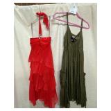 A.B.S. BY ALLEN SCHWARTZ RED POLKA DOT HALTER