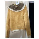 HELEN EHLER HAND KNIT SWEATER, YELLOW MOHAIR