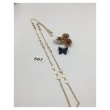 METAL-TONE LONG LINK CHAIN NECKLACE, ENAMEL