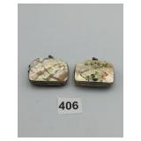 PR MOTHER OF PEARL SOUVENIR PURSES, HINGED METAL