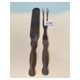 CUTCO NO. 28 SPATULA AND NO. 27 CARVING FORK,