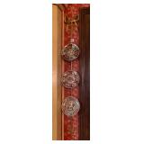 BRASS PLATE HANGER, BOW TOP, TWISTED ROD, THREE