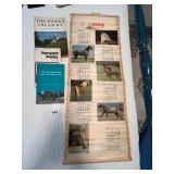 VTG HORSE CALENDARS, 1988 AND 1989, BAMBOO SLAT