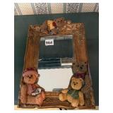 FIGI GRAPHICS BEAR FRIENDS MIRROR, RESIN FRAME W/